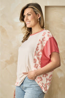 Solid And Animal Color Block Top