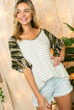 Stripe and Camouflage Top