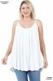 Pleated Cami with Adjustable Straps - Ivory
