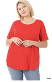 Short Sleeve Essential T Shirt- Ruby