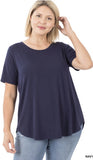 Short Sleeve Essential T Shirt- Navy