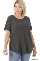 Short Sleeve Essential T Shirt- Charcoal