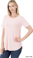 Short Sleeve Essential T Shirt- Dusty Pink