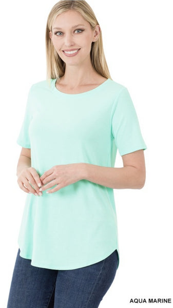 Short Sleeve Essential T Shirt- Aqua Marine