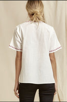 Short Sleeve Embroidered Top
