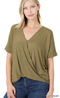 Crepe Layered Look Top- Olive