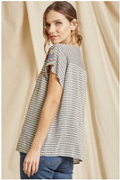 Embroidered Striped Top